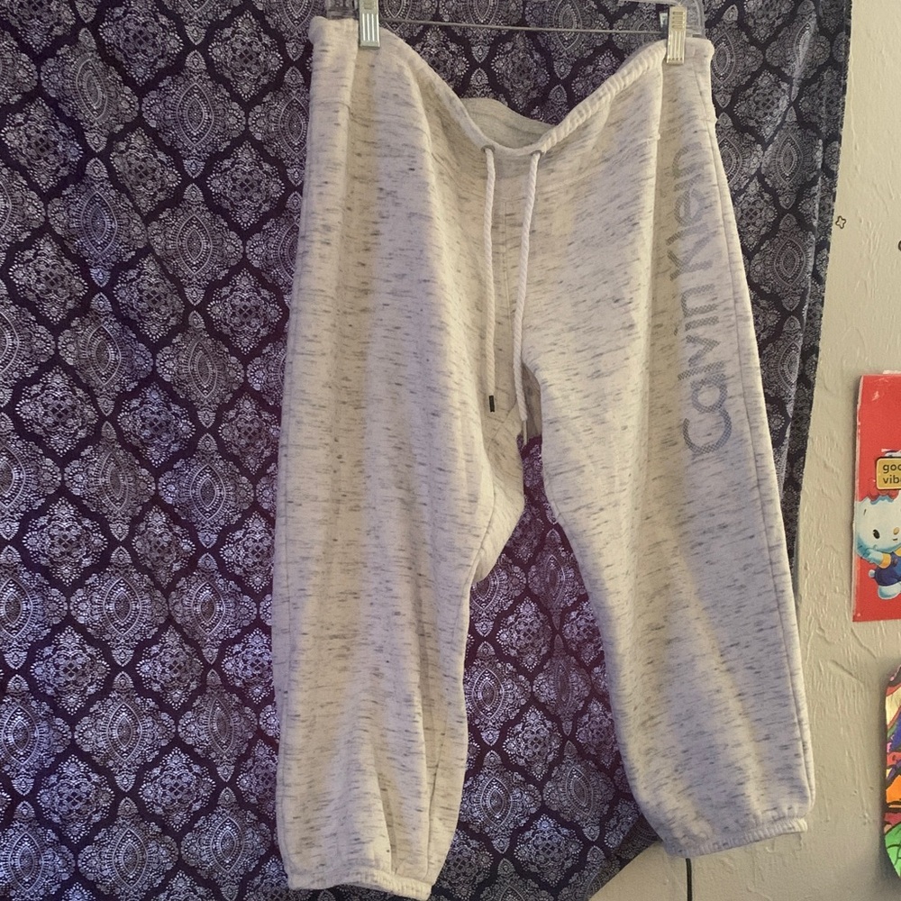 Calvin Klein Womens Light Gray Capri Joggers